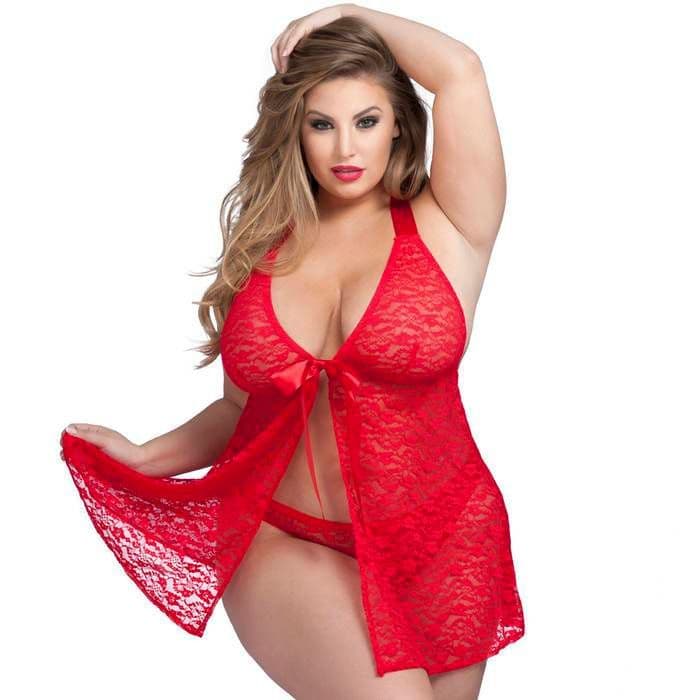 Lovevora Unwrap Me Red Lace Babydoll